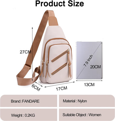 FANDARE Ultraleicht Brusttasche Damen Handtaschen Elegant Handy Umhängetasche Sling Crossbody Tasche