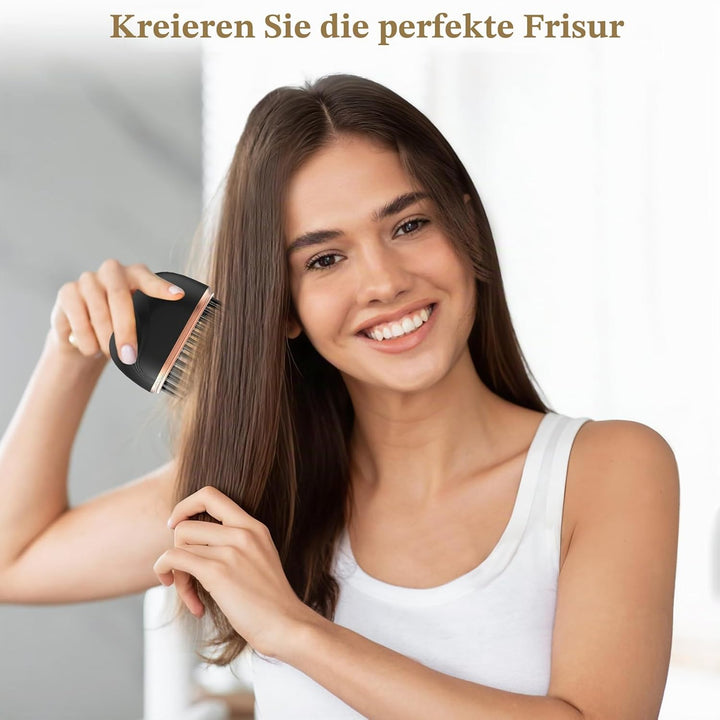 Mini Hair Straightener Brush,Tragbare Taschen-Glättbürste,2 in 1 Mini-Glätteisen Kabellos,Glättbürst