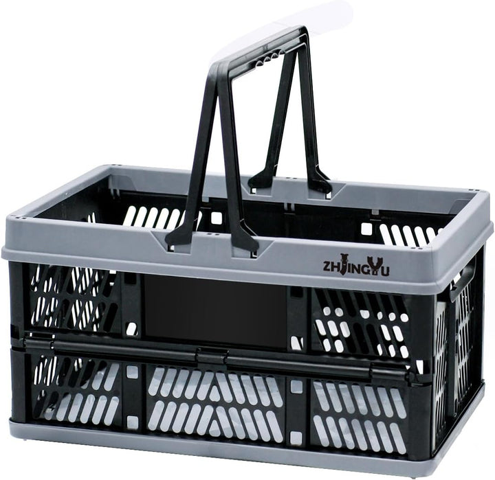 ZHJINGYU Plastic Folding Storage Crate Stackable Grocery Bin Container Einkaufskorb, für Küche Wohnz