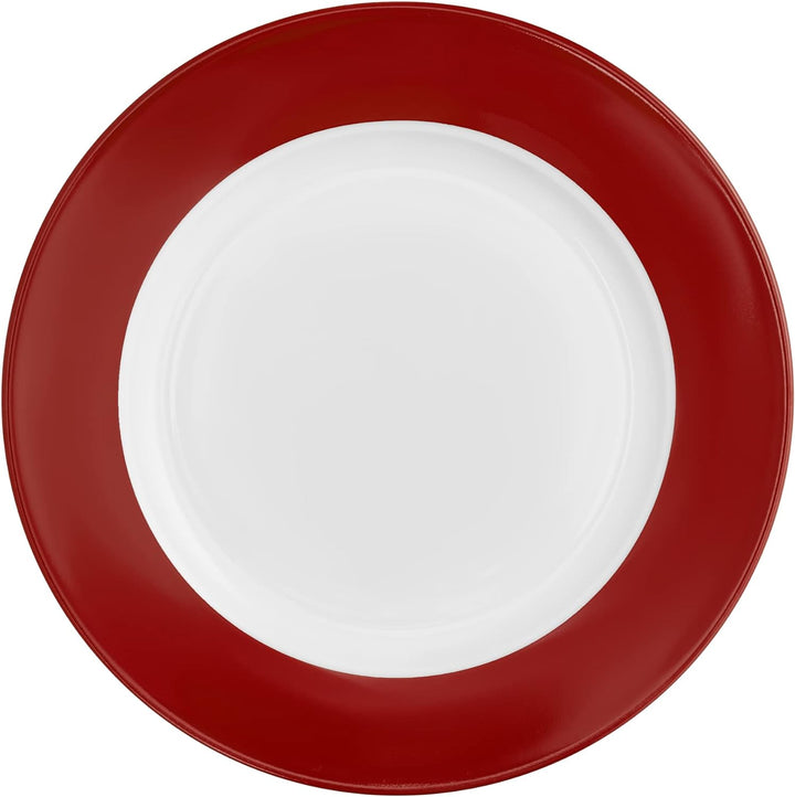 AMBITION Tafelservice rot weiss Aura Red Geschirrset für 6 Personen 18-teilig Porzellan Teller Spülm