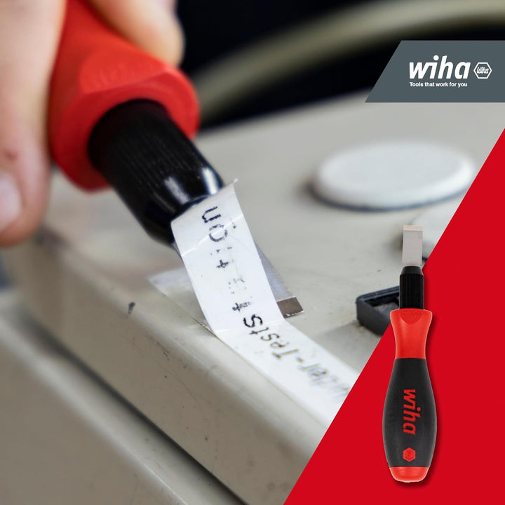Wiha Universalschaber Set SoftFinish® 12 teilig I mit 10 Ersatzklingen, 13 mm breit I Entfernen von