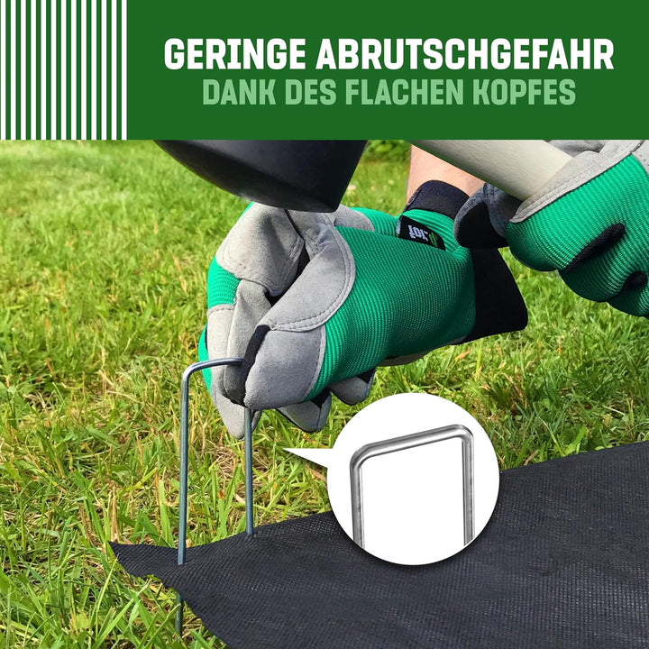 GardenGloss Anti-Rost Erdanker aus Stahl (100 Stück) - Stabile Bodenanker für Unkrautvlies, Gartenvl