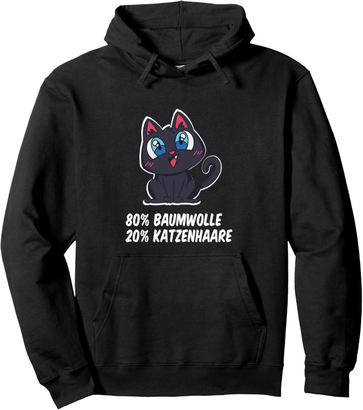 Baumwolle Katzenhaare Katze Katzenspuren Damen und Herren Pullover Hoodie