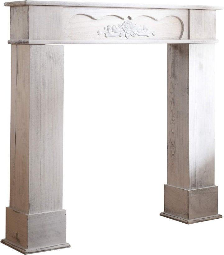 Mobili Rebecca® Verkleidung-Chemineee Rahmen Holz weiss Design Vintage Badezimmer (Cod.