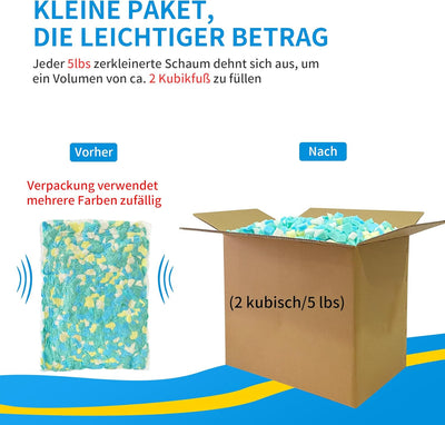 2.2KG Memory-Schaumstofffüllung für Sitzsackfüller, Kissen Stuhl Kissen Hundebett Nachfüllung, ohne