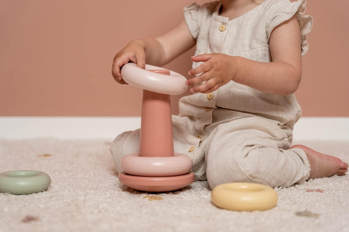 Little Dutch Stapelturm Stapelringe Steckspiel Kunststoff Baby Kleinkind 6-teilig - rosa
