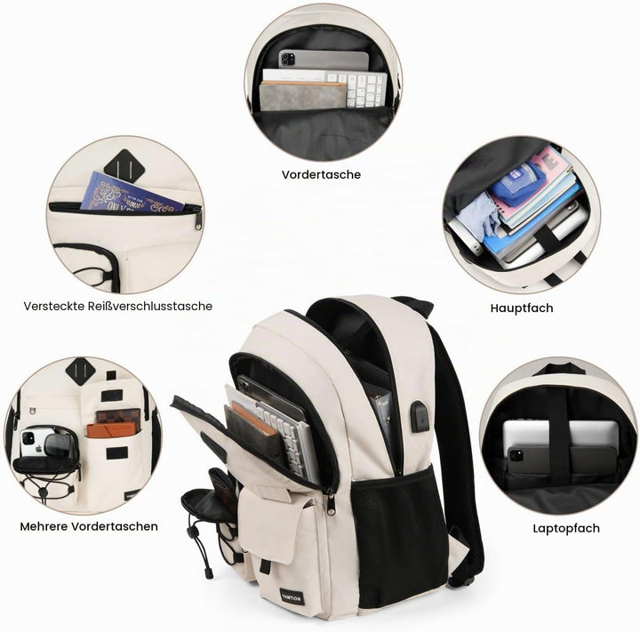 YAMTION Rucksack Laptop Damen,Schulrucksack Frauen für Schule Uni,Schultasche Mädchen Teenager Schul
