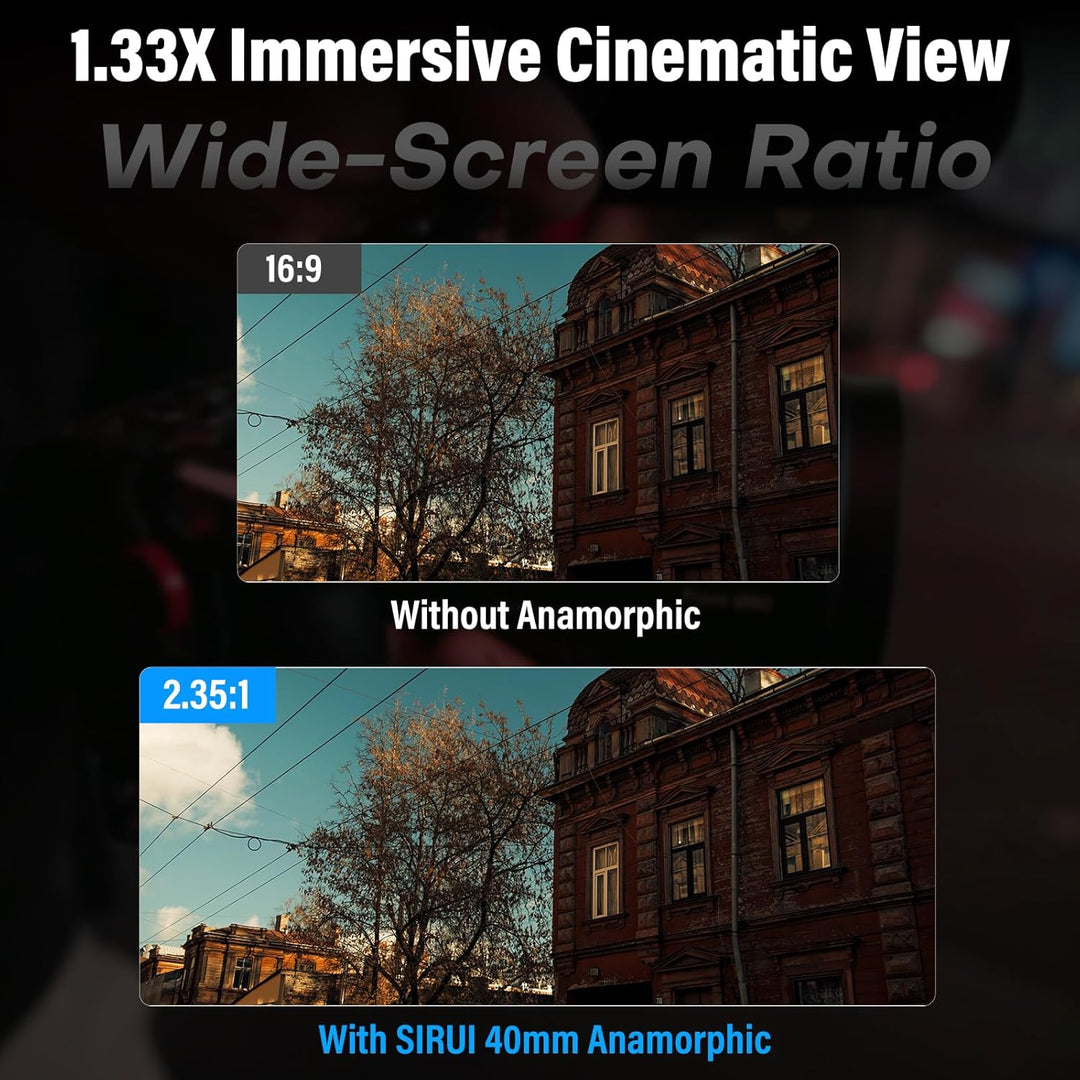 SIRUI 40mm T1.8 1.33X Anamorphotische Linse, S35 Autofokus Objektiv für E-Mount Kameras, A6500, A670