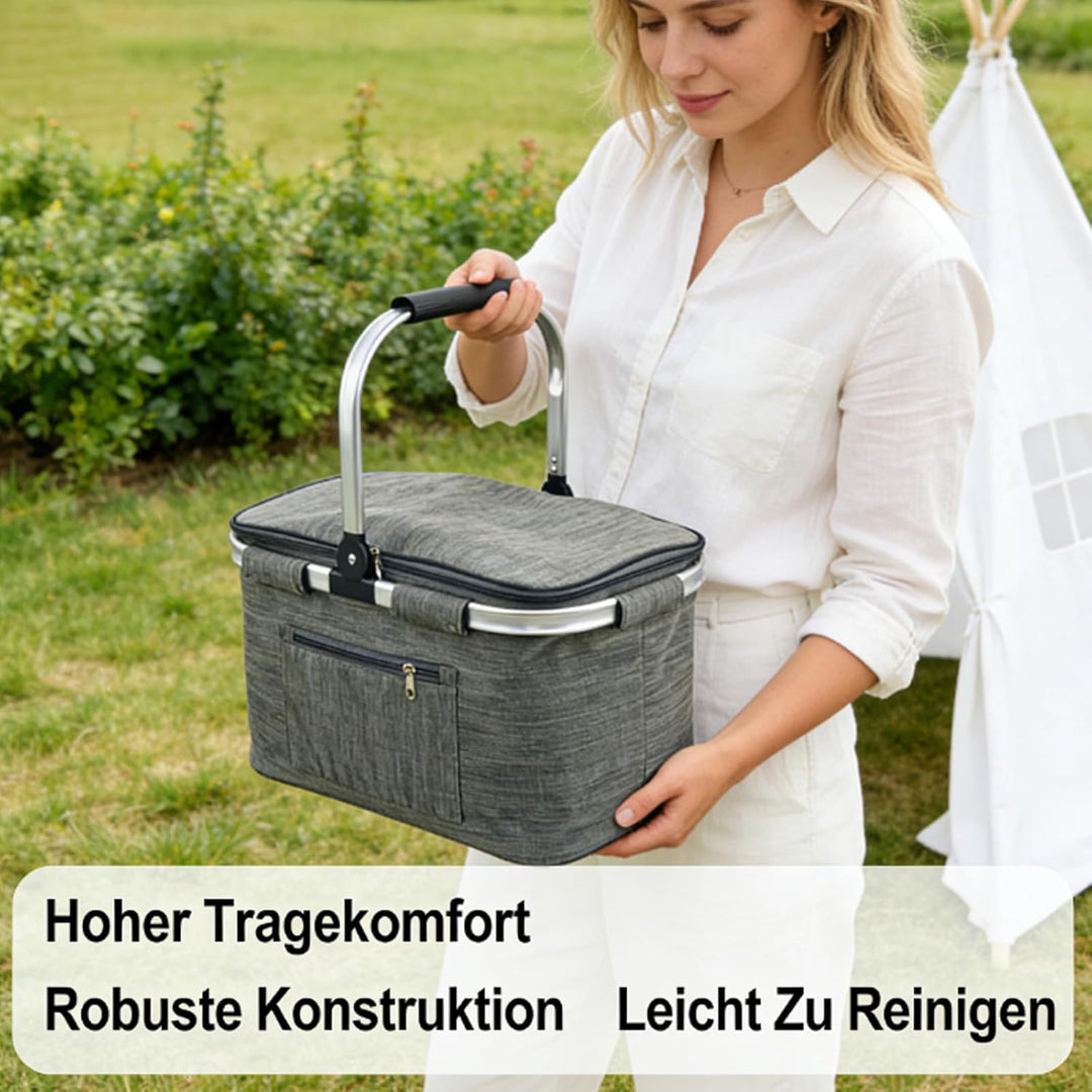 35L Einkaufskorb Faltbar, Grosser Einkaufskörbe Korb mit Gepolsterten Griffen, Einkaufskorb Geeignet