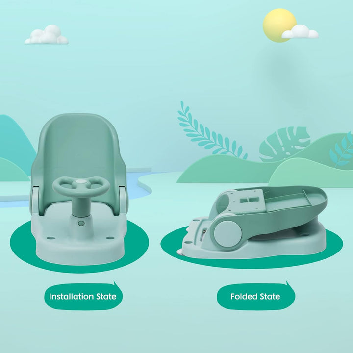 Baby-Badesitz mit verstellbarer Rückenlehne faltbarer Baby-Duschstuhl mit starkem Saugnapf Tragbares