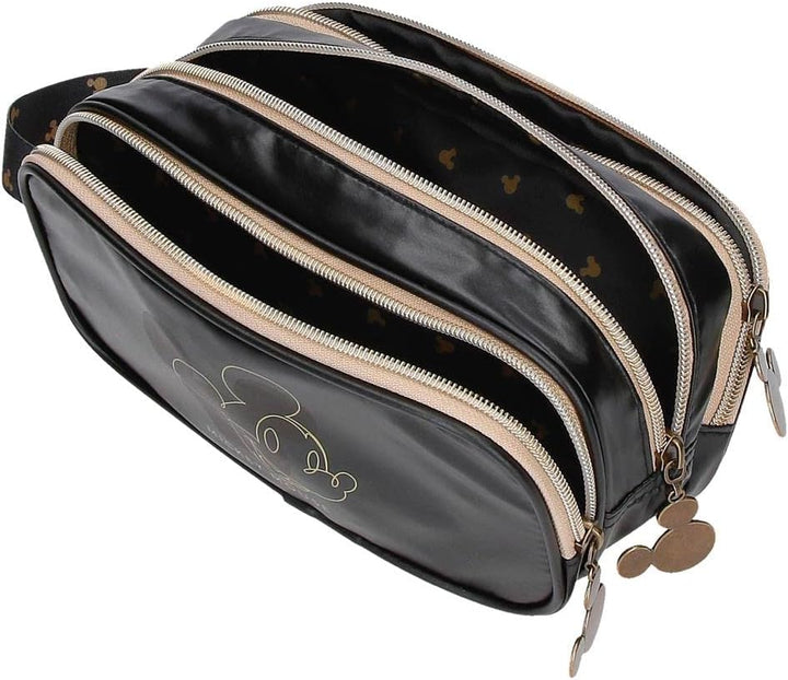 Disney Mickey Outline Federmäppchen, dreifach, Schwarz 22 x 10 x 9 cm Polyester, Schwarz, Dreifach-E