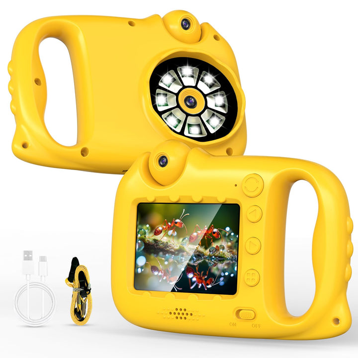 Mikroskop für Kinder,kinderkamera,2in1,1000X Microscope,1080P HD Digitalkamera für Kinder,2,4" IPS B