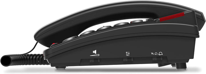 Amplicomms BigTel 50 Alarm Plus, schnurgebundenes Grosstasten-Telefon, mit SOS Taste und Notfallarmb