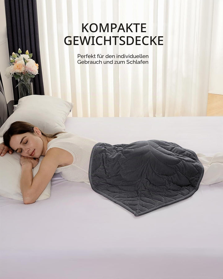Sivio Kleine Gewichtsdecke 5 lbs (2.3 kg), 58x74 cm - Hochwertiges Kristallsamt Deckchen für Erwachs