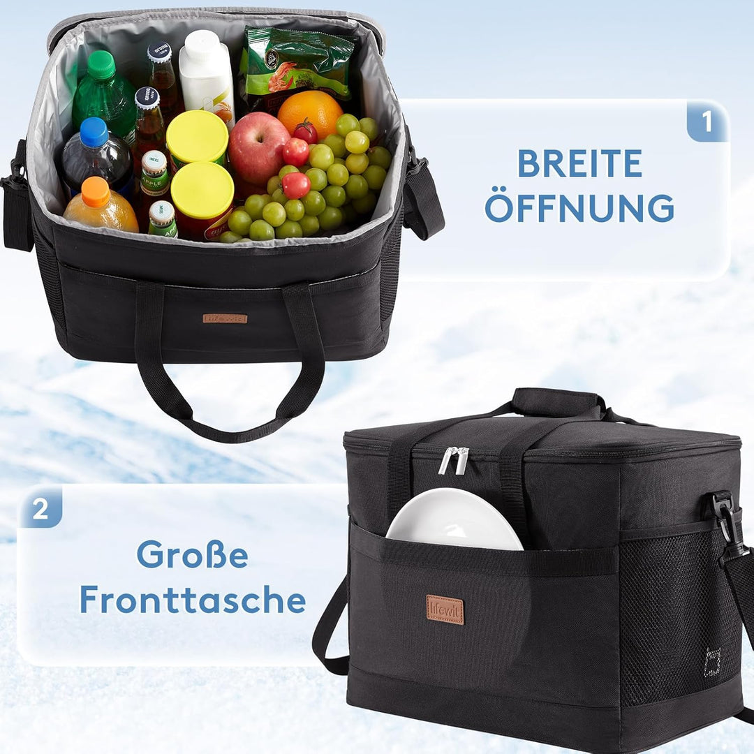 Lifewit 30L Kühltasche Gross faltbar Kühlkorb Kühlbox Thermotasche Picknicktasche für Lebensmitteltr