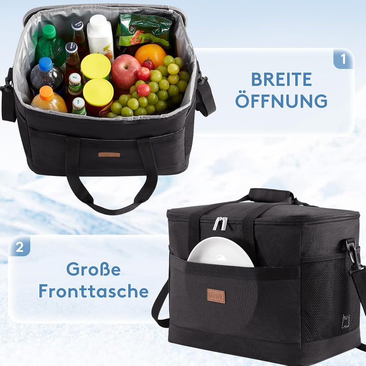 Lifewit 30L Kühltasche Gross faltbar Kühlkorb Kühlbox Thermotasche Picknicktasche für Lebensmitteltr