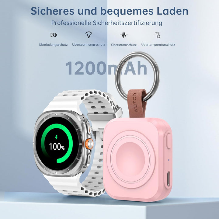 Ladegerät für Samsung Galaxy Watch, 1200 mAh, tragbares Ladegerät für Samsung Galaxy Watch 8/8 Class
