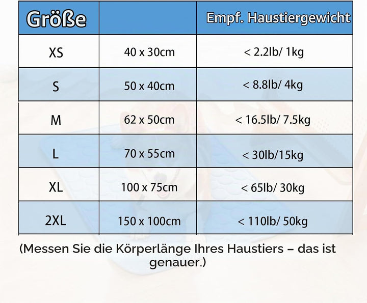 Kühlmatte Hund Katze Selbstkühlend Kühldecke für Hund Katze (100x75cm, XL) | Selbstkühlende Matte &amp;