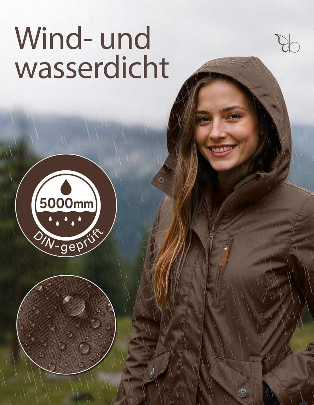 berydale Winterjacke Damen Parka I Warme Übergangsjacke I Atmungsaktiv, wind- und wasserdicht I 5.00