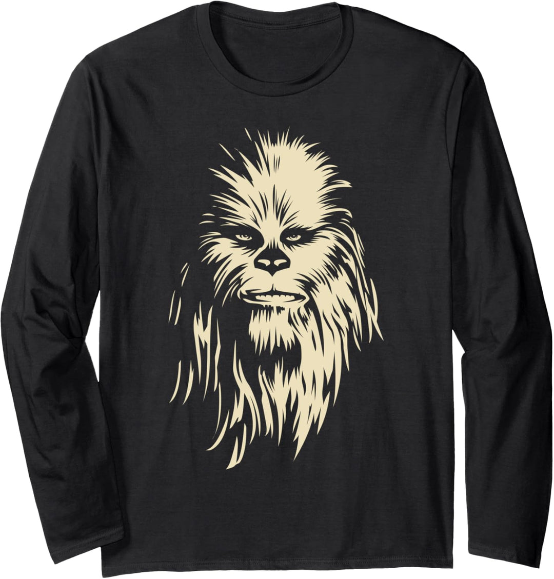 Star Wars Chewbacca Large Face Portrait Langarmshirt
