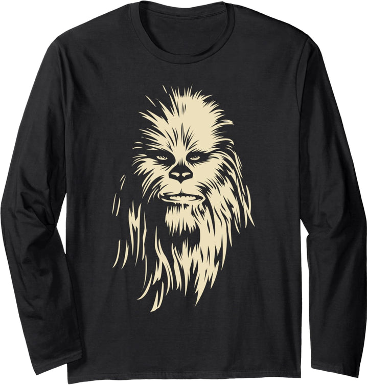 Star Wars Chewbacca Large Face Portrait Langarmshirt