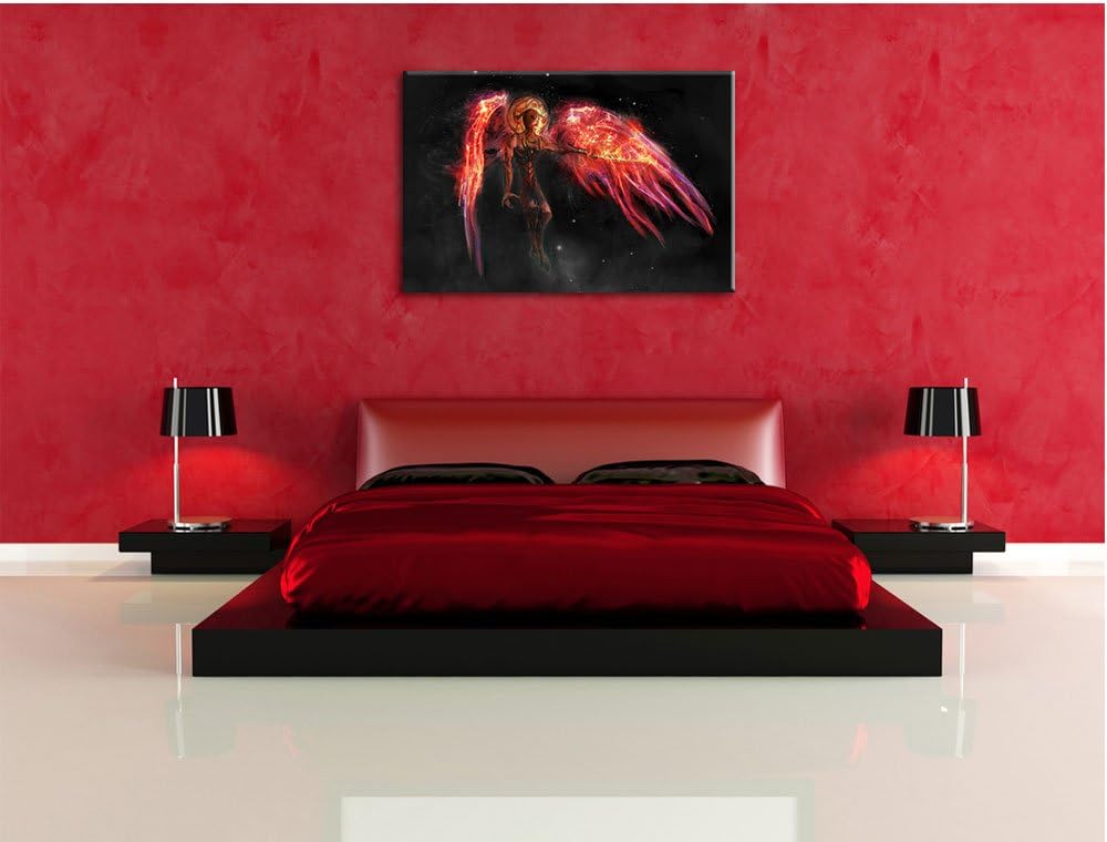 Pixxprint Alien Teufel im Weltraum als Leinwandbild/Grösse: 100x70 cm/Wandbild/Kunstdruck/fertig bes