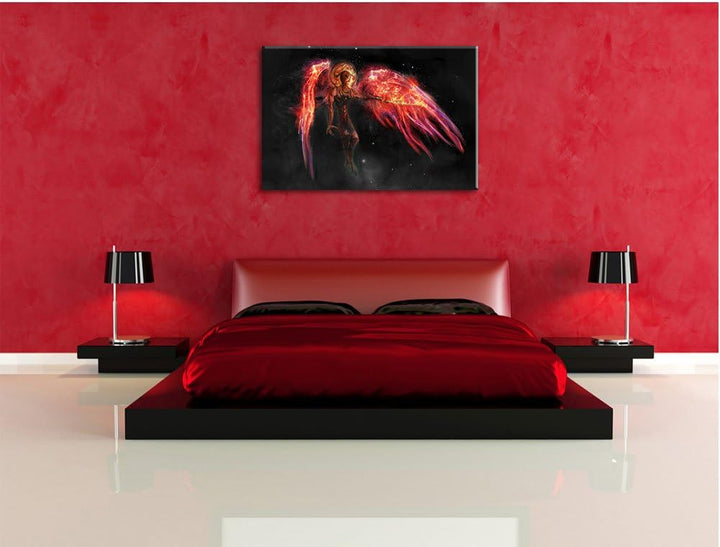 Pixxprint Alien Teufel im Weltraum als Leinwandbild/Grösse: 100x70 cm/Wandbild/Kunstdruck/fertig bes