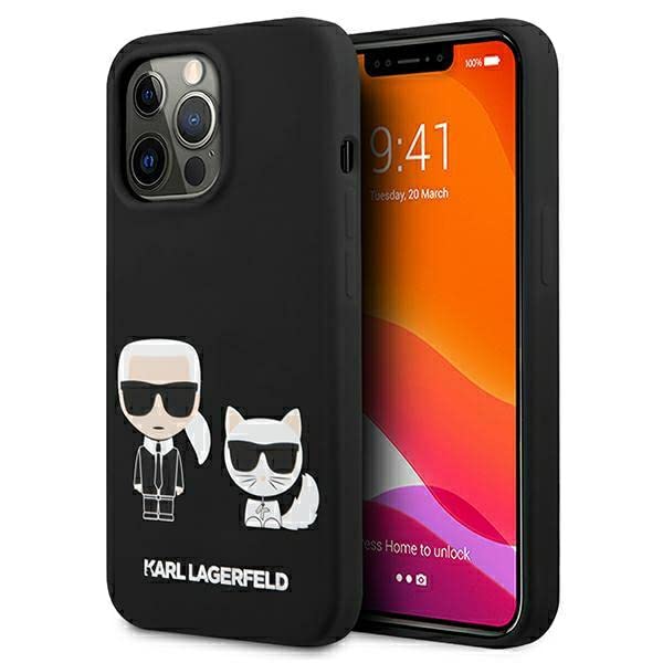 Karl Lagerfeld KLHMP13LSSKCK Hülle für iPhone 13 Pro / 13 6,1" schwarz Silicone Karl &amp; Choupette Mag