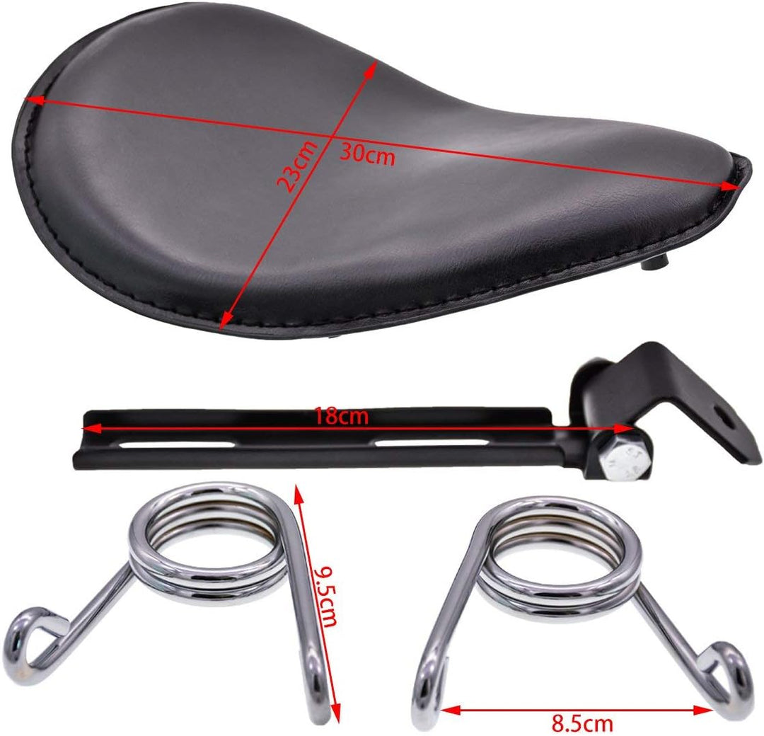 KaTur Chrom Leder Solo Seat 3 "Federbock Kit Für Harley Harley Honda Kawasaki Suzuki Sportster Bobbe