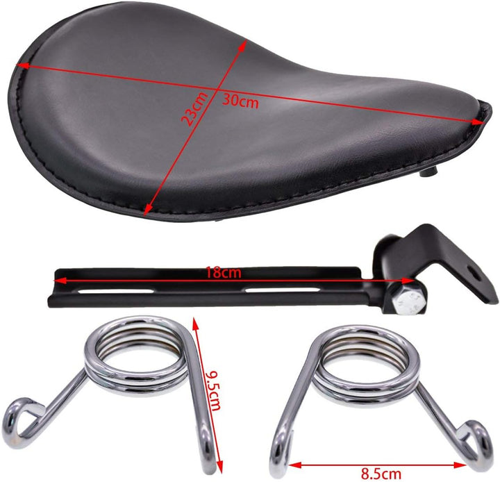 KaTur Chrom Leder Solo Seat 3 "Federbock Kit Für Harley Harley Honda Kawasaki Suzuki Sportster Bobbe