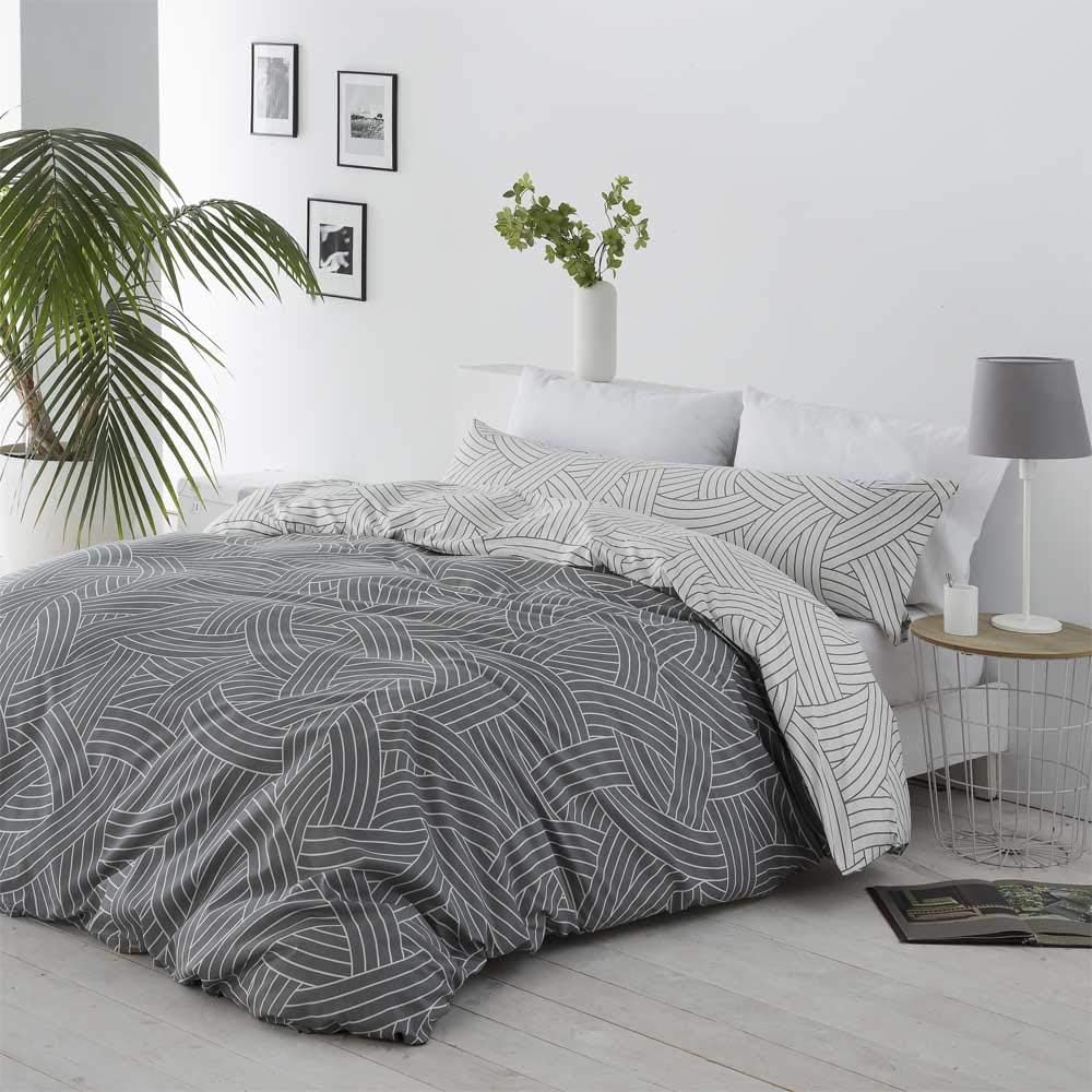 COTTON ARTEAN Salinas Wende-Bettbezug für Bett mit 135 cm, Knopfverschluss Cama 135 ( 220 ancho x 22