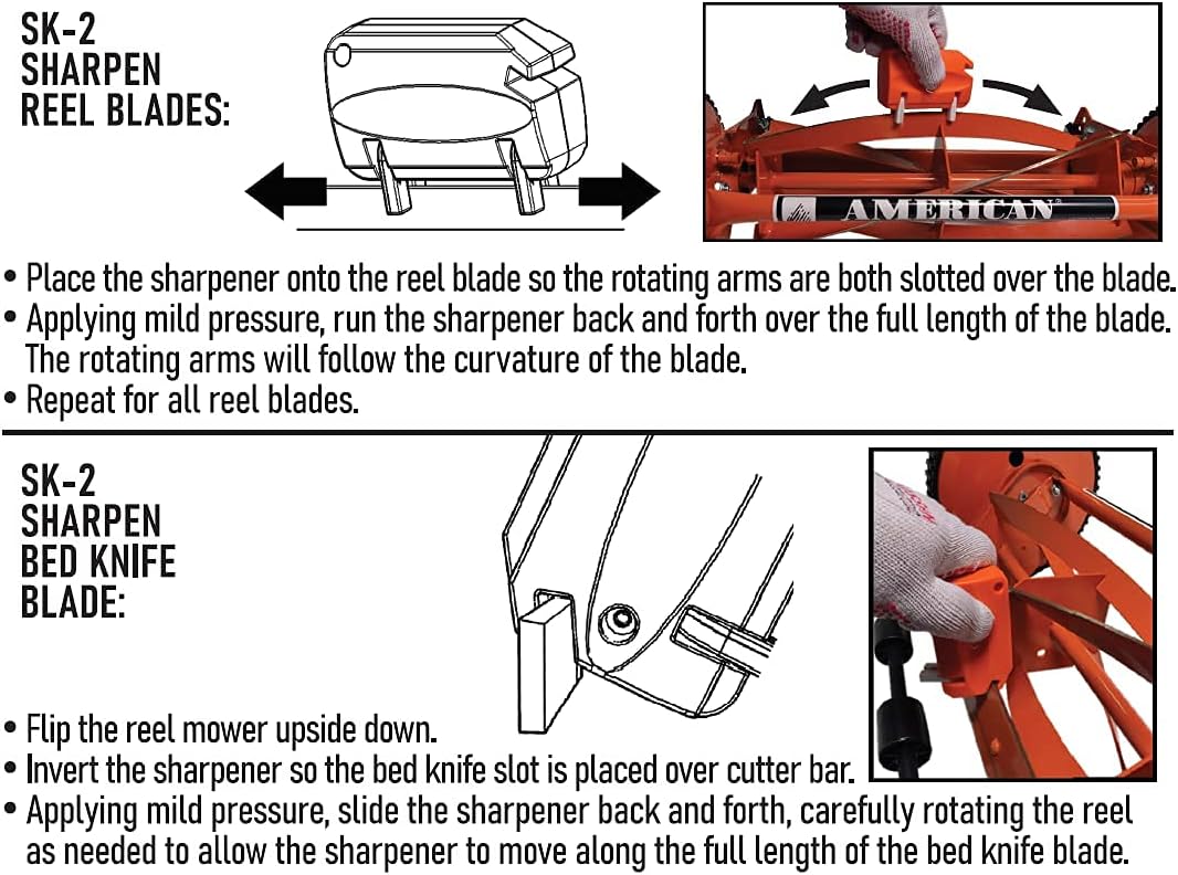 American Lawn Mower Co. SK-2 Rasenmäher-Handschärfer für Grossstaaten, amerikanischen Rasenmäher, Sc