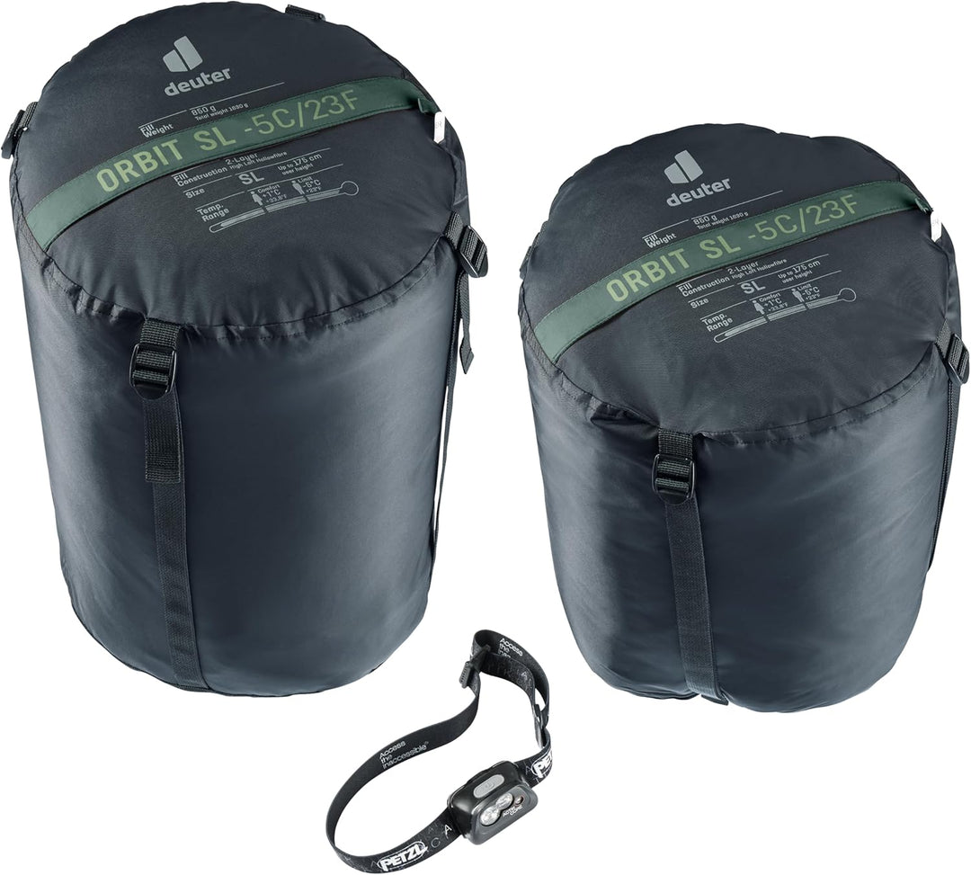 deuter Orbit -5C/23F Kunstfaserschlafsack Slim Line (Körpergrösse bis ~175 cm), Slim Line (Körpergrö