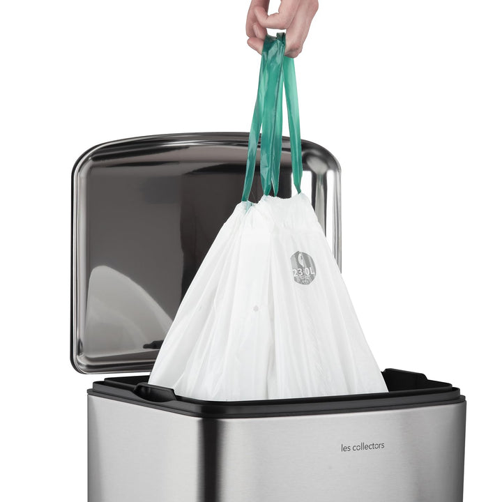 Les Collectors Tret-Mülleimer N°712 / Edelstahl/silber, 30 L/herausnehmbarer Inneneimer/rechteckig,
