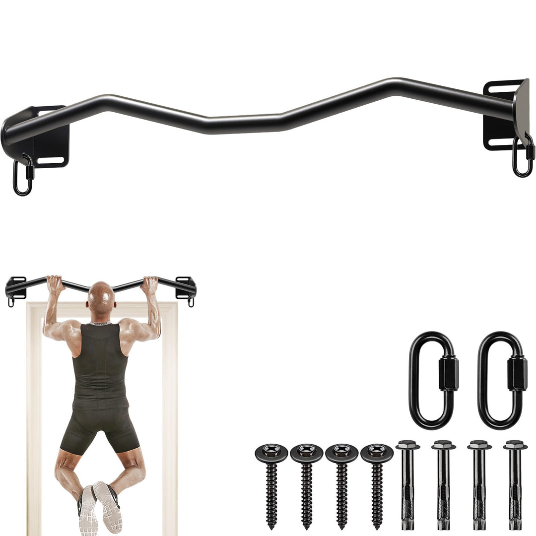 Kipika Heavy Duty Ceiling Mounted Pull Up Bar, Highly Adjustable, Multifunctional Chin Up Bar M Type