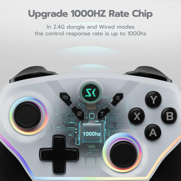 CHENGDAO 2,4G kabelloser Controller für PC/Windows/Switch/OLED/Lite/Android, Gamepad mit Hall-Effekt