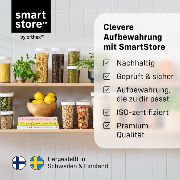 SmartStore Vorratsdose, 2er Set, BPA-frei, 1,7L, Vorratsbehälter mit Deckel I Stapelbar, Transparent