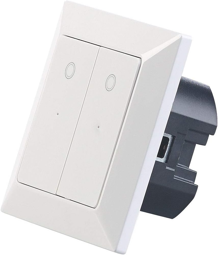 Luminea Home Control WiFi Lichtschalter: 2er-Set Doppel-Lichttaster mit WLAN, App und Sprachsteuerun