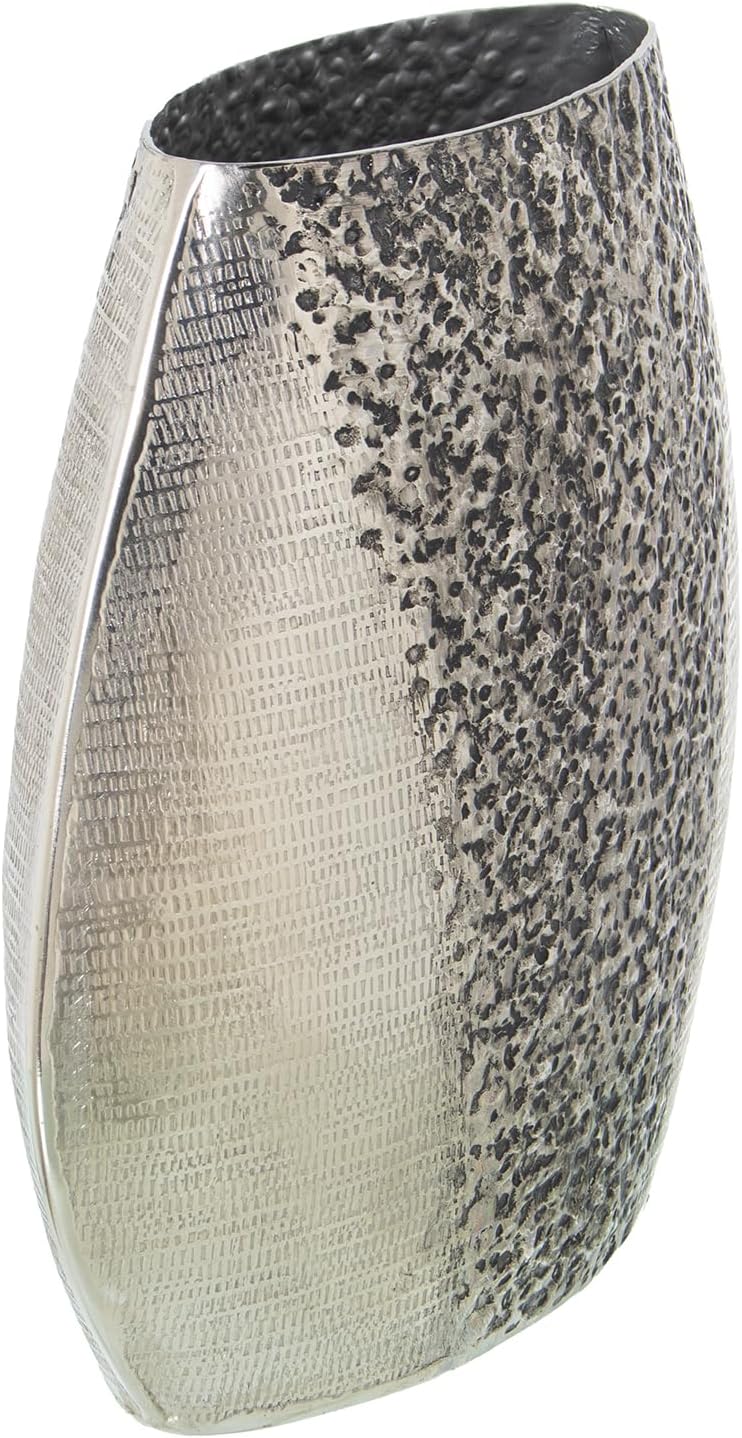 Tischvase aus Messing in Silber, 27 x 13 x 26 cm
