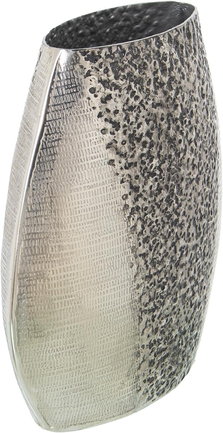 Tischvase aus Messing in Silber, 27 x 13 x 26 cm