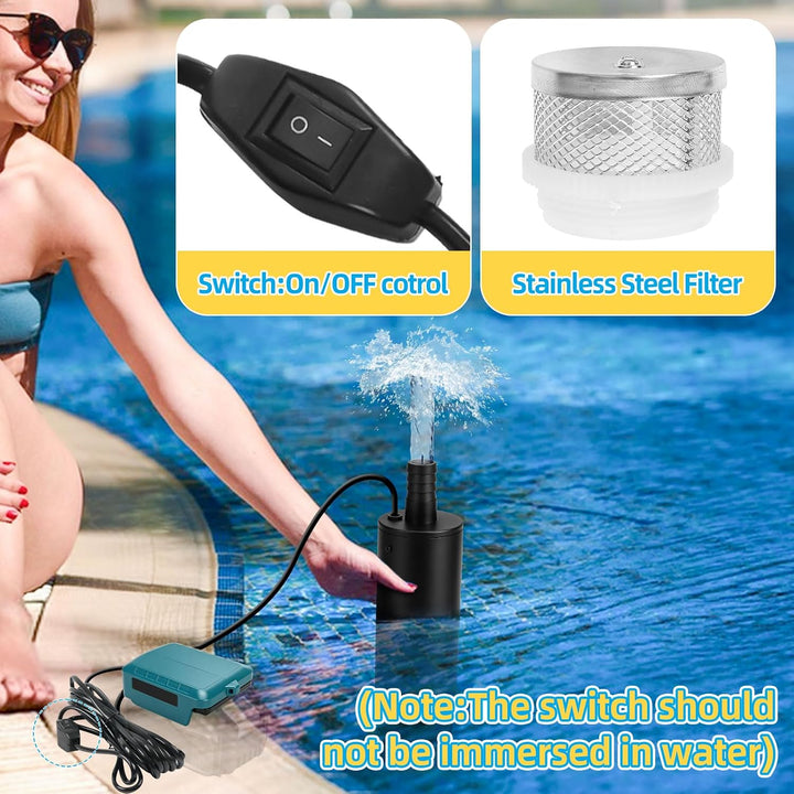 Kabellose Tauchpumpe, kompatibel mit Makita 18V Akku, Mini-Wasser-Öl-Pumpenadapter, Dieselöl-Wasser-