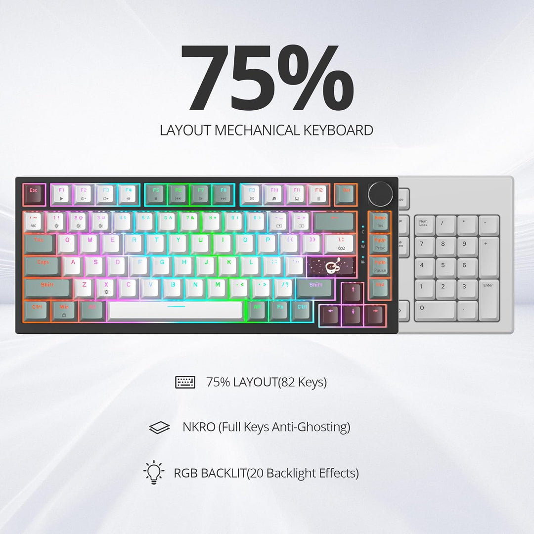 SOLIDEE Verkabelte Mechanische Gaming Tastatur 75 Prozent,hot-swap-fähige Mechanische Tastatur mit G