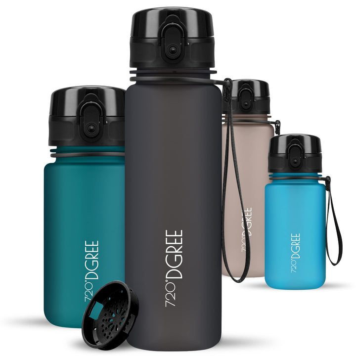 720°DGREE Trinkflasche Kinder 500ml “uberBottle“ softTouch +Sieb - Auslaufsicher, BPA-Frei - Flasche