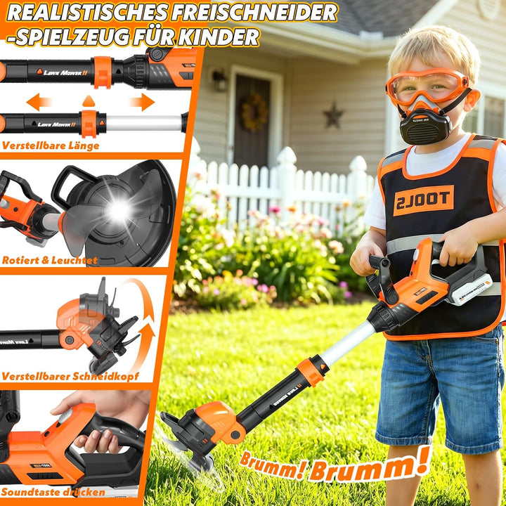 10 in 1 Gartenwerkzeug Kinder, Garten Outdoor Spielzeug ab 3 Jahre, Kinder Rasenmäher, Laubbläser &