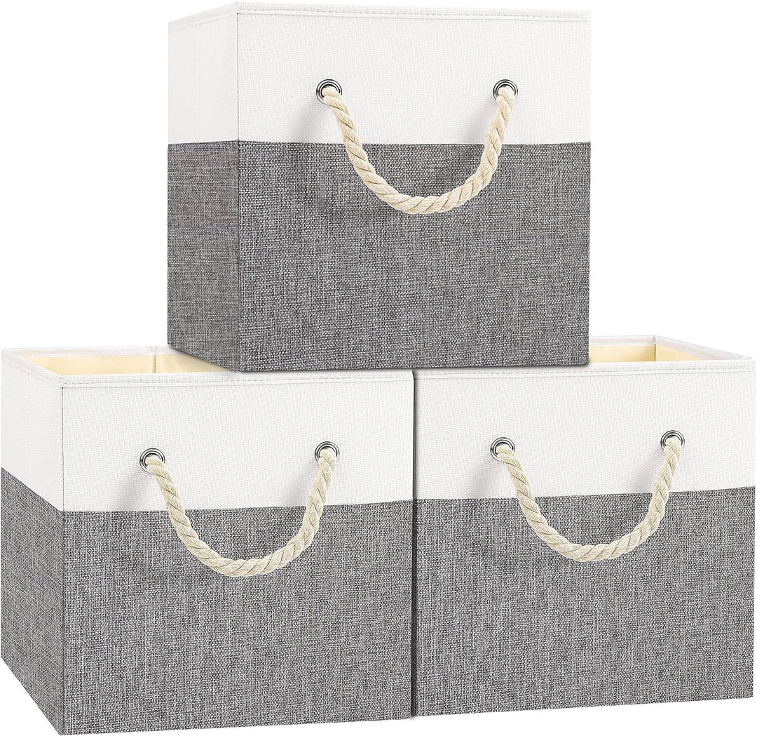 Yawinhe Aufbewahrungsbox, Faltbare Aufbewahrungsboxen ohne Deckel, Waschbare, Offene Stoffbox, für S