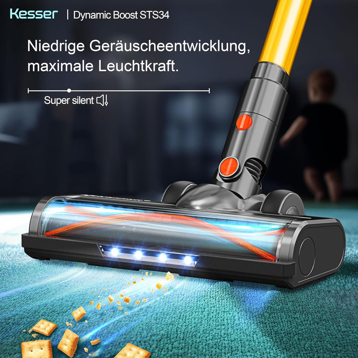 KESSER® Akku Staubsauger kabellos bis 70 Min. Laufzeit &amp; Leise | Akkustaubsaguer mit LED Display Sta