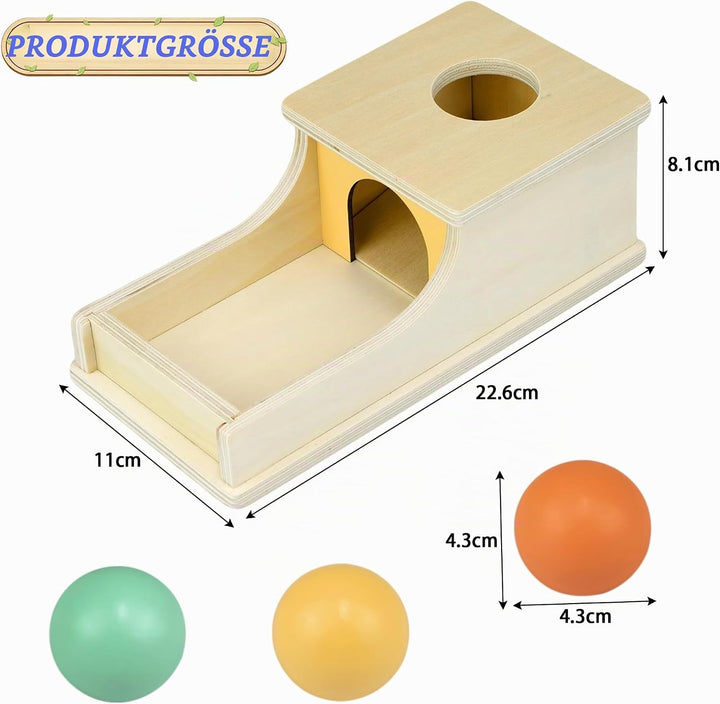 Montessori Spielzeug ab 1 Jahr, Montessori Object Permanence Box, Objektpermanenz Box für Baby 12-18
