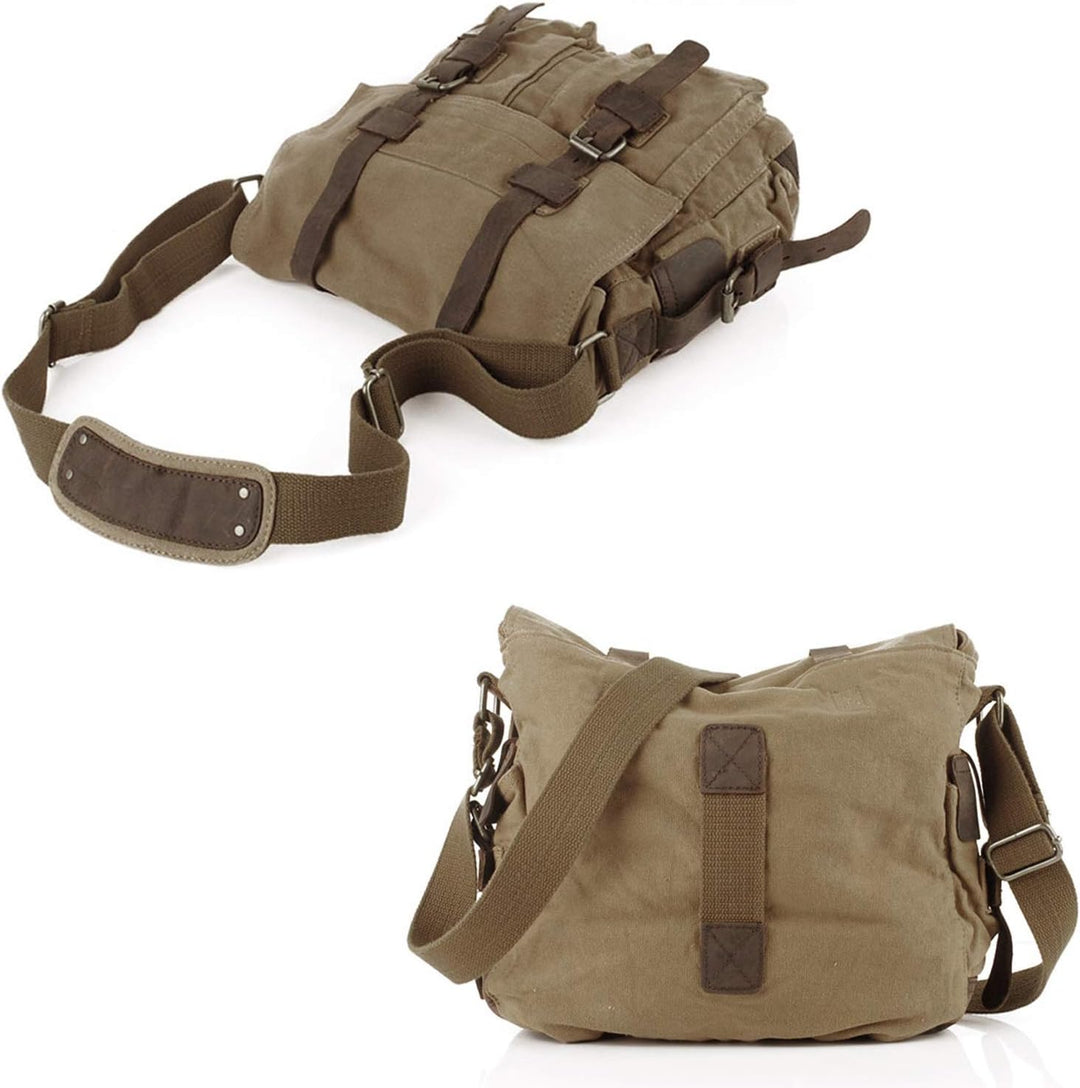 FANDARE Unisex Umhängetasche Schultertasche Segeltuch Laptoprucksäcke für 14 Zoll Laptop Kuriertasch