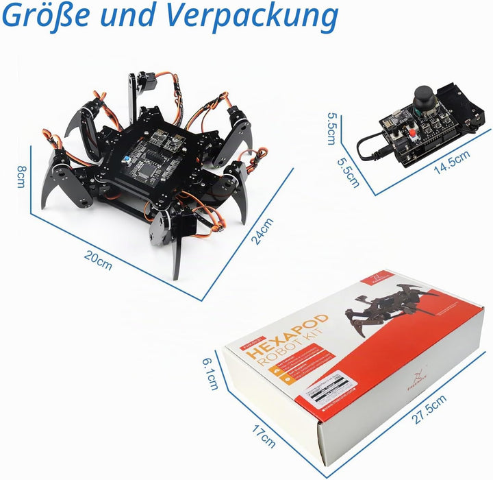 FREENOVE Hexapod Robot Kit with Remote (Compatible with Arduino IDE), App Remote Control, Walking Cr
