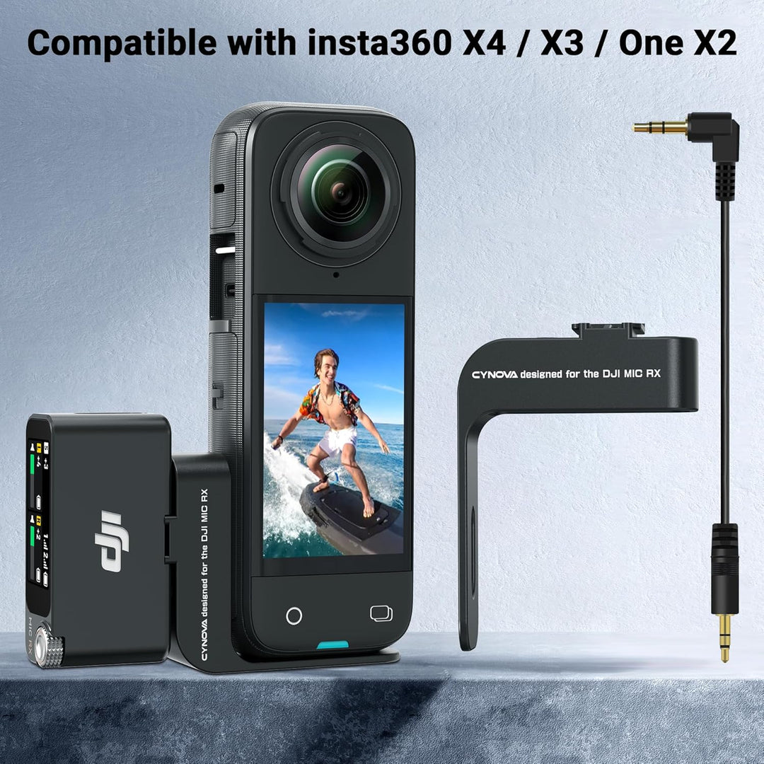 CYNOVA Cold Shoe für Insta360 X4 Zubehör,Wireless Mikrofon Halterung,Mikrofonhalterung Kompatibel Mi